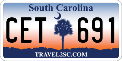 SC license plate CET691