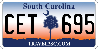 SC license plate CET695