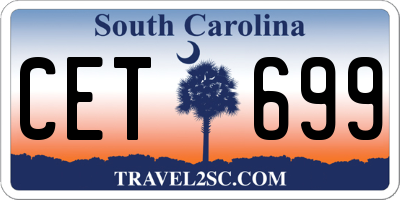 SC license plate CET699