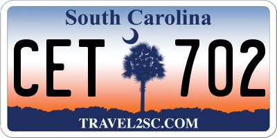 SC license plate CET702