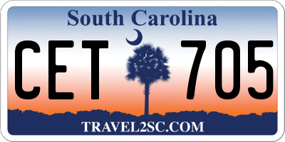 SC license plate CET705