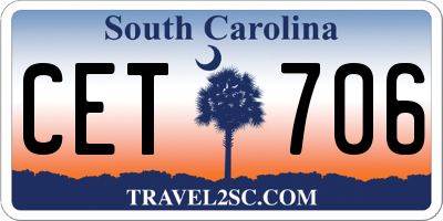 SC license plate CET706