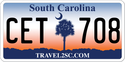 SC license plate CET708
