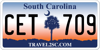 SC license plate CET709