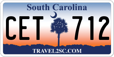 SC license plate CET712