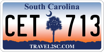 SC license plate CET713
