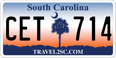SC license plate CET714