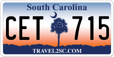 SC license plate CET715