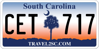 SC license plate CET717