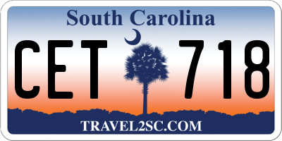 SC license plate CET718