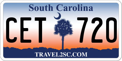 SC license plate CET720