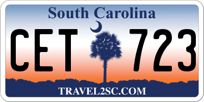 SC license plate CET723