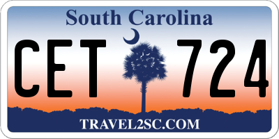 SC license plate CET724