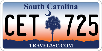 SC license plate CET725