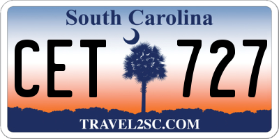 SC license plate CET727