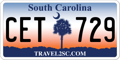 SC license plate CET729