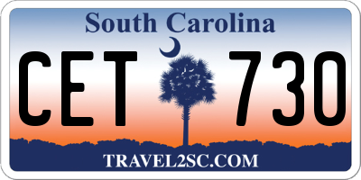 SC license plate CET730