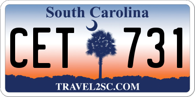 SC license plate CET731