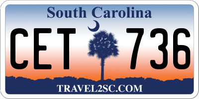 SC license plate CET736