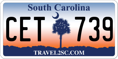SC license plate CET739