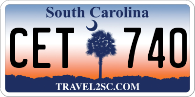 SC license plate CET740