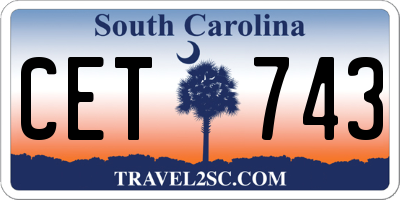 SC license plate CET743
