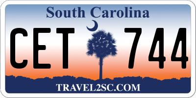 SC license plate CET744