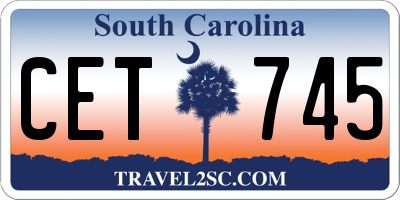 SC license plate CET745