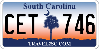 SC license plate CET746