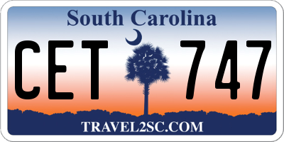SC license plate CET747
