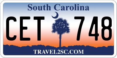 SC license plate CET748