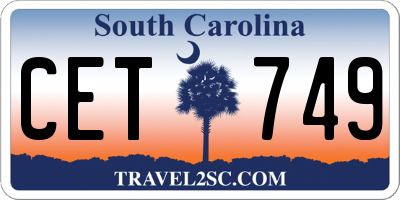SC license plate CET749