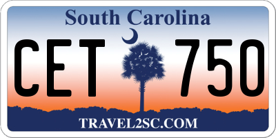 SC license plate CET750