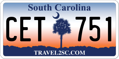 SC license plate CET751