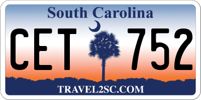 SC license plate CET752