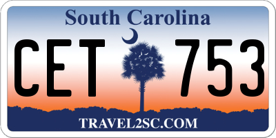 SC license plate CET753