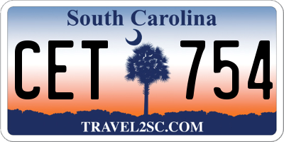 SC license plate CET754