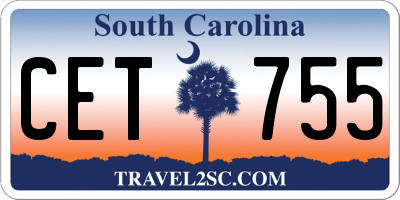 SC license plate CET755