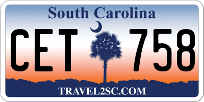 SC license plate CET758