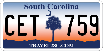 SC license plate CET759