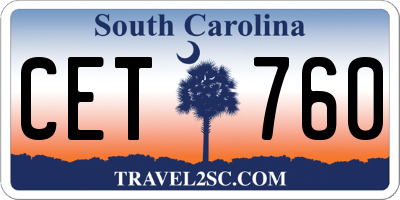 SC license plate CET760