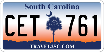 SC license plate CET761