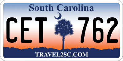 SC license plate CET762