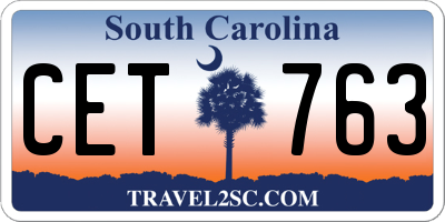 SC license plate CET763
