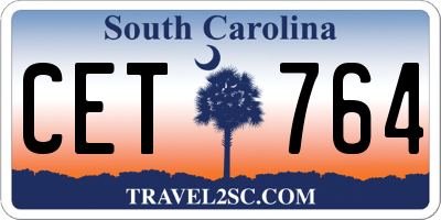 SC license plate CET764