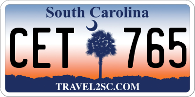 SC license plate CET765