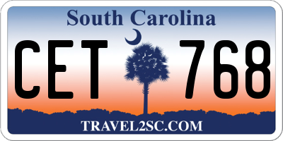 SC license plate CET768