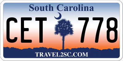 SC license plate CET778
