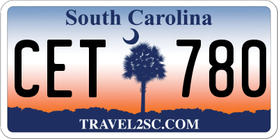 SC license plate CET780