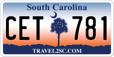 SC license plate CET781